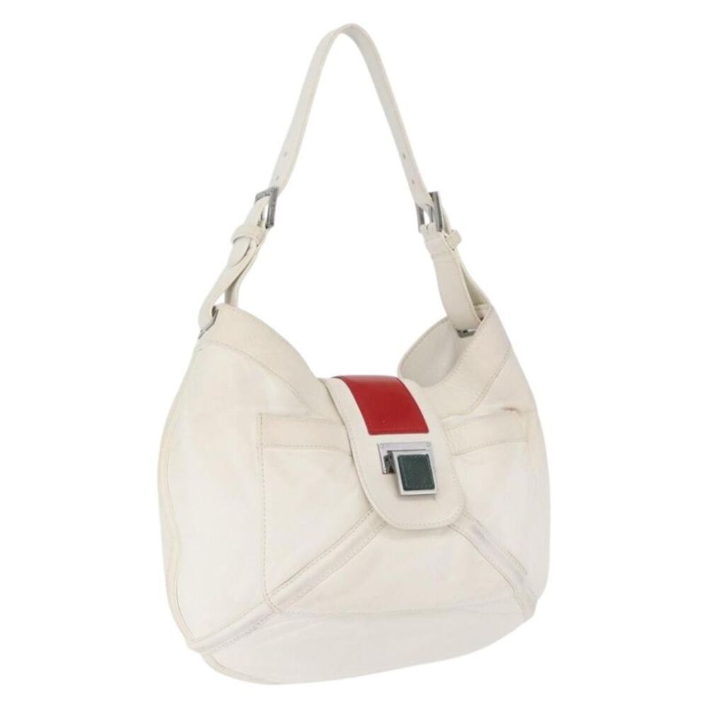 Loewe Anagram Leather White Leather Shoulder Bag Bag